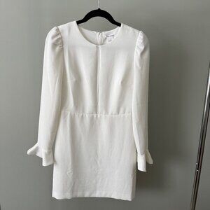 Club Monaco White Dress with Ruffle Cuff - Size 4 - NWT